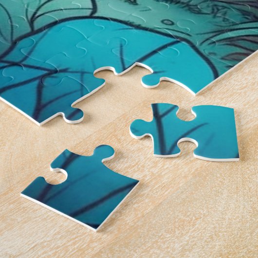 Puzzle Illustration d'une maison de champignons psychédél (Côté)