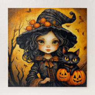 Puzzle Illustration d'une sorcière peu astucieuse