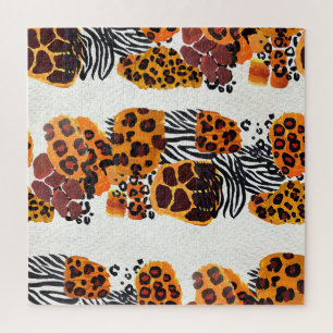 Puzzle Illustration Feuille vintage Aquarelle.