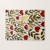 Puzzle Illustration florale botanique d'orange brûlé (Horizontal)