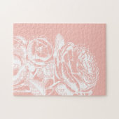 Puzzle Illustration florale vintage Botanique rose (Horizontal)