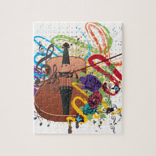 Puzzle Illustration grunge de violon