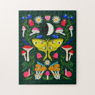 Puzzle Illustration Luna Moth and Moon