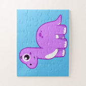 Puzzle Illustration Mignonne D'Un Brontosaurus Dinosaure. (Vertical)