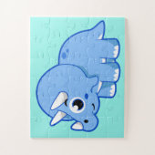 Puzzle Illustration Mignonne D'Un Dinosaure Tricératops. (Vertical)