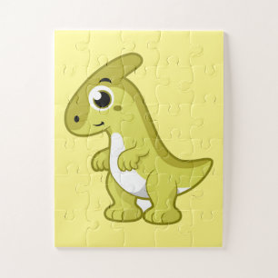 Puzzle Illustration Mignonne D'Un Parasaurolophus Dinosau