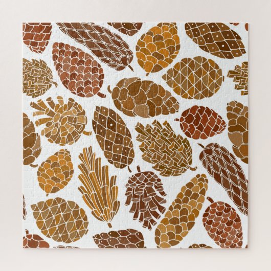 Puzzle Illustration motif cônes de pin. (Vertical)