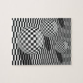 Puzzle Illustration noire et blanche avec des boules sur (Horizontal)