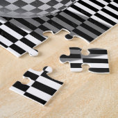 Puzzle Illustration noire et blanche avec des boules sur (Côté)