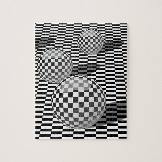 Puzzle Illustration noire et blanche avec des boules sur (Vertical)