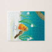 Puzzle Illustration Red Robin Bird (Horizontal)