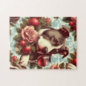 Puzzle Illustration Retro American Pit Bull Terrier (Horizontal)