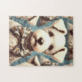 Puzzle Illustration Retro Bedlington Terrier (Horizontal)