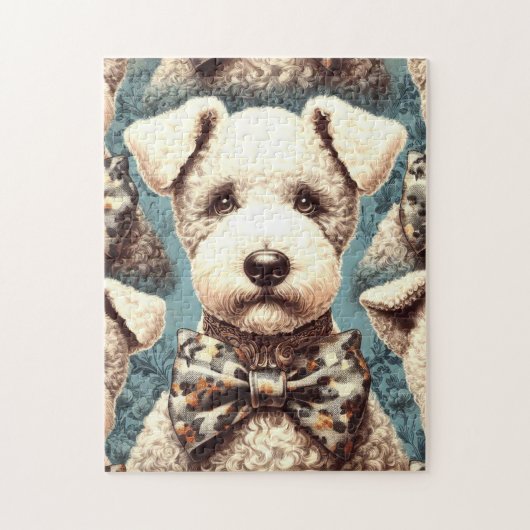Puzzle Illustration Retro Bedlington Terrier (Vertical)