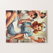 Puzzle Illustration Retro Nurse (Horizontal)