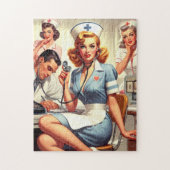 Puzzle Illustration Retro Nurse (Vertical)