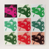 Puzzle Illustration rétrospective de l'éléphant Pop Art (Horizontal)