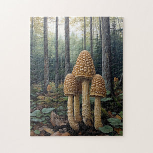 Puzzle Illustration Rustique Morel Mushrooms