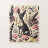 Puzzle Illustration sans couture Retro Xoloitzcuintle (Vertical)