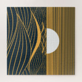 Puzzle Illustration stylisée du soleil-lune, mer sombre. (Horizontal)