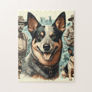 Puzzle Illustration vintage Australian Cattle Dog