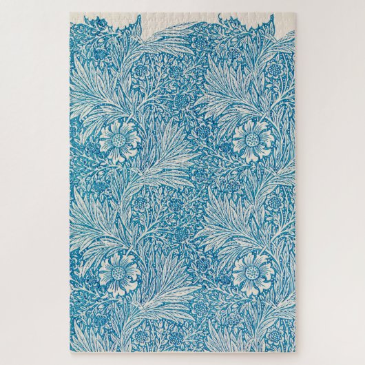 Puzzle Illustration vintage Blue Marigold Ornament (Vertical)