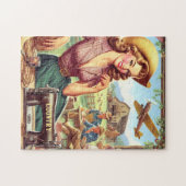 Puzzle Illustration vintage Country Girl (Horizontal)