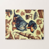 Puzzle Illustration vintage Dachshund (Horizontal)
