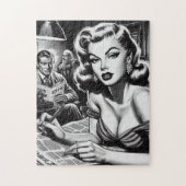 Puzzle Illustration vintage de belle femme (Vertical)