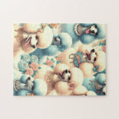 Puzzle Illustration vintage de caniche sans joint (Horizontal)