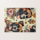 Puzzle Illustration vintage de chien de boxe (Horizontal)