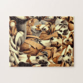 Puzzle Illustration vintage de Greyhound (Horizontal)