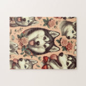 Puzzle Illustration Vintage de Husky Sibérien (Horizontal)