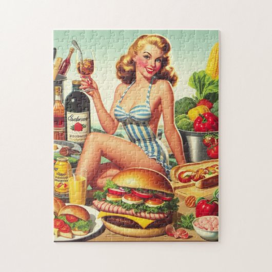 Puzzle Illustration vintage de l'enrobage alimentaire (Vertical)