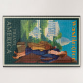 Puzzle Illustration vintage des voyages à Washington DC (Horizontal)