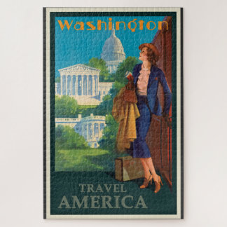 Puzzle Illustration vintage des voyages à Washington DC