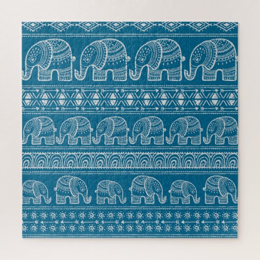 Puzzle Illustration vintage du cadre éléphant (Vertical)