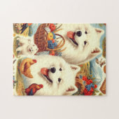 Puzzle Illustration vintage Samoyed Dog (Horizontal)