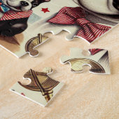 Puzzle Illustration Vintage sans soudure de Boston Terrie (Côté)