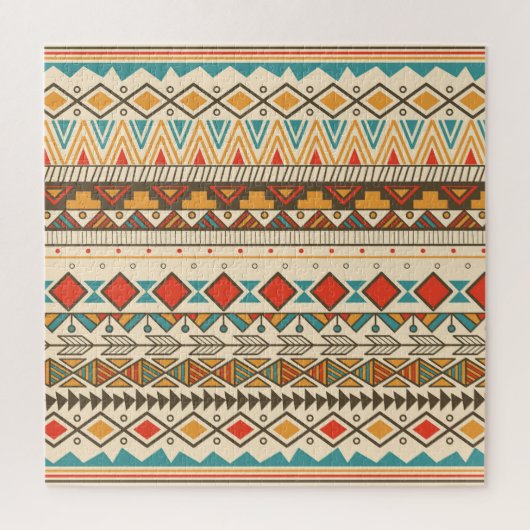 Puzzle Illustration Vintage tribale aztèque (Vertical)