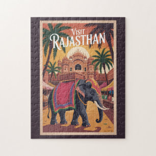 Puzzle Illustration Voyage Art Vintage Rajasthan Inde