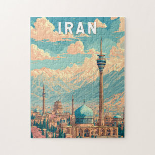 Puzzle Illustration Voyage Iran Art Vintage