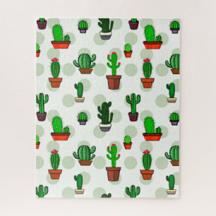Puzzle Illustrations de cactus mignons à motifs et à poin
