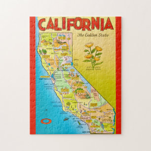 Puzzle Illustré Californie État 11x14