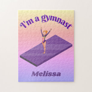 Puzzle I'm A Gymnast - Girl with/ Leotard on Purple Gym M