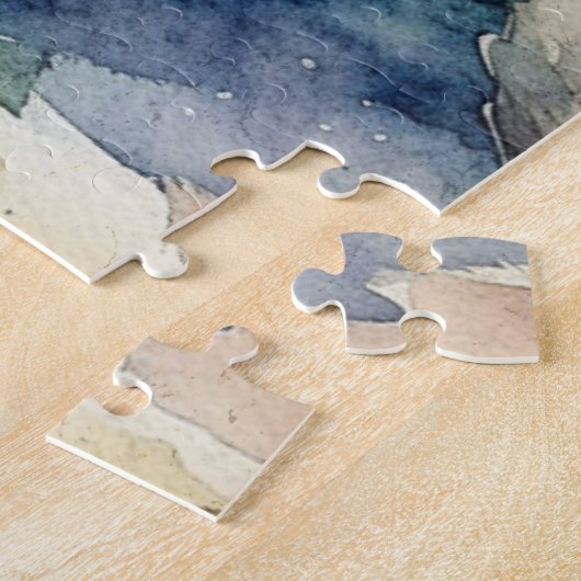 Puzzle Image d'aquarelle mignonne d'un ours en peluche (Côté)