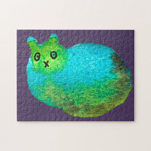 Puzzle Image d'art de chat bleu gras mou (Horizontal)