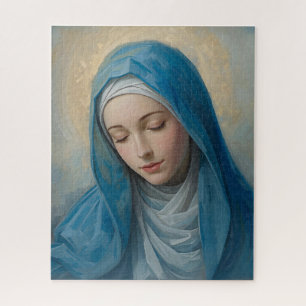 Puzzle Image de la Vierge Marie bleue