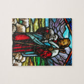 Puzzle Image en verre souillé de Jésus et des agneaux (Horizontal)