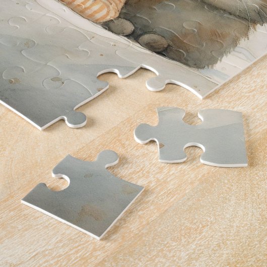 Puzzle Image mignonne de petite fille et chat (Côté)